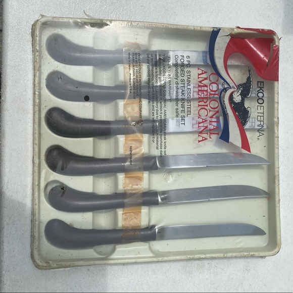 Ekco Eterna Colonial Americana Stainless Steel Forged Steak Knife Set-NEW - Picture 9 of 12